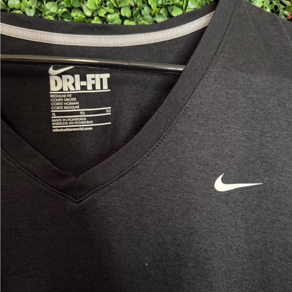 Nike Women's Black V-Neck Dri-FIT Tee - Picture 2 of 3
